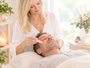 Edelstein Gesichtsmassage